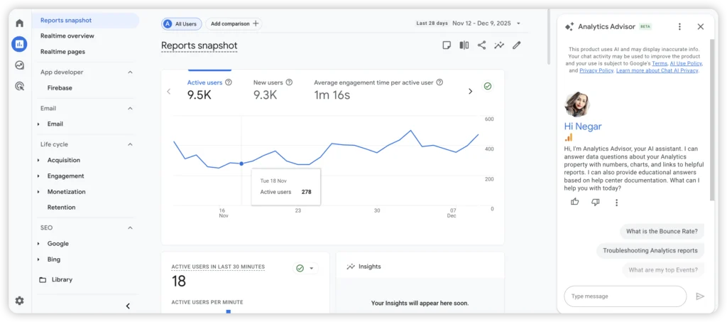Analytics Advisor چیست؟